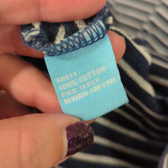 J Mclaughlin Nicola Dress Navy White Stripe 100% Cotton size Medium Sleeveless - Picture 5 of 10